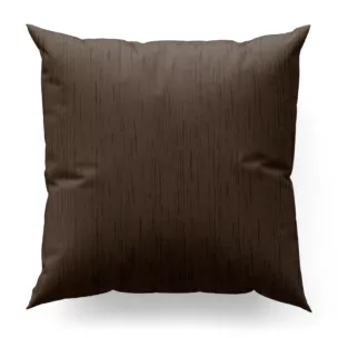 Poszewka szyta brązowa z tkaniny welwetowej w pionowe prążki, wykończona obciążnikiem