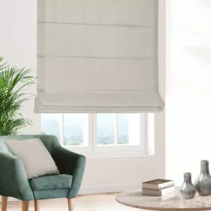 Roleta rzymska naturalna z tkaniny o grubym splocie i efektem melanżu