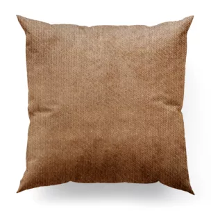 Poszewka szyta ciemnobeżowa z miękkiej welwetowej tkaniny z połyskiem