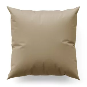 Poszewka szyta ciemnobeżowa z gładkiej tkaniny zaciemniającej typu dimout wykończona obciążnikiem