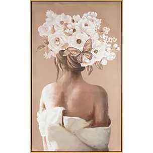 Obraz EMMA 2 kobieta w nakryciu głowy z kwiatów ręcznie malowany na płótnie