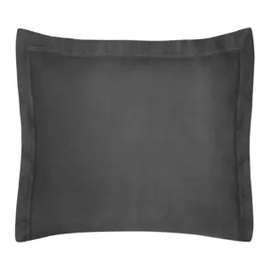 Poszewka na poduszkę 70x80 cm bawełniana czarna z satynowym połyskiem i ozdobną kantą NOVA COLOUR