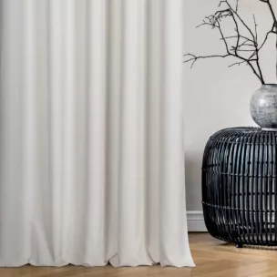 Zasłona szyta na taśmie 5 cm naturalna z miękkiej tkaniny o welurowej strukturze