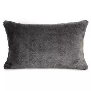 Poszewka na poduszkę 30x50 cm stalowa z miękkiej futrzanej tkaniny NINA
