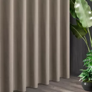 Tkanina zasłonowa z ozdobnym splotem i dodatkiem błyszczącej nici