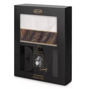 Zestaw ręczników bawełnianych na prezent 3 szt kolor biały, brązowy 500 g/m2 Eva Minge 11