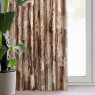 Zasłona welwetowa ceglasta z marmurkowym wzorem 140x270 cm taśma - ELLA