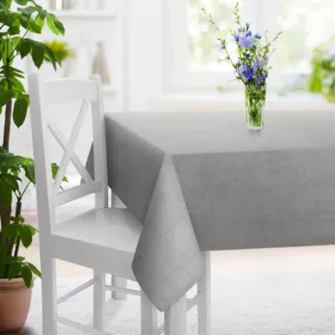 Obrus szyty stalowy z miękkiej w dotyku tkaniny szenilowej