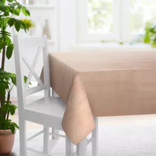 Obrus szyty koralowy z miękkiej tkaniny welwetowej