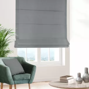 Roleta rzymska platynowa z jednokolorowej gładkiej tkaniny