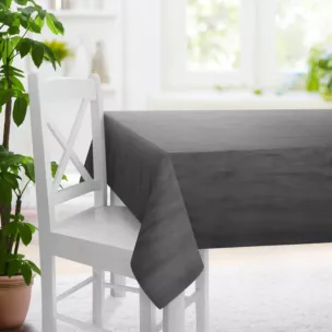 Obrus szyty popielaty z miękkiej półmatowej tkaniny welwetowej