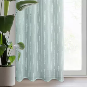 Firana miętowa zdobiona aplikacją 140x250 cm przelotka ALENI