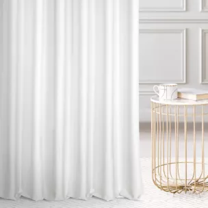 Zasłona szyta na taśmie 5 cm naturalno srebrna z gładkiej tkaniny przeplatanej błyszczącą lureksową nicią