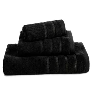 Ręcznik do rąk 30x50 cm bawełniany kolor czarny w błyszczące paseczki AMIRA