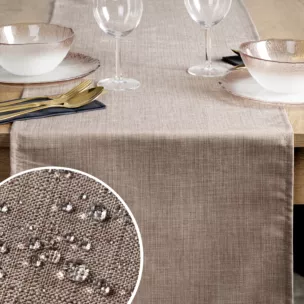Bieżnik na stół 40x140 cm beżowy wodoodporny - KATE