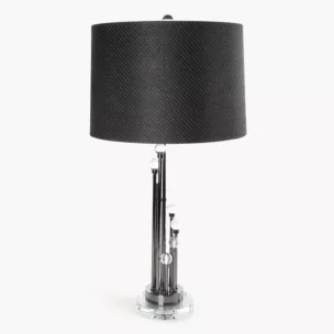 Lampa stołowa do pokoju czarna ISLA zdobiona kryształkami