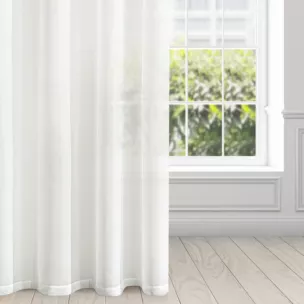 Firana kremowa z gładkiego matowego woalu 140x250 cm szelki LUCY