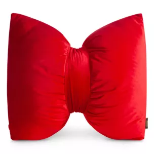 Poduszka 45x55 cm welwetowa kolor czerwony w kształcie kokardy KOKARDA