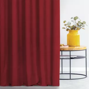 Zasłona szyta na taśmie 5 cm ADESSA bordowa z miękkiej tkaniny o welurowej strukturze