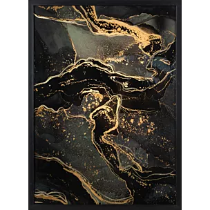 Obraz abstrakcja grafitowy ze złotym nadrukiem na czarnym tle 53x73 cm AURORA