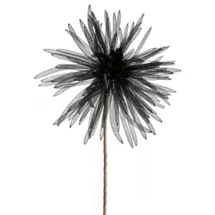 Kwiat sztuczny czarny z organzy 80 cm