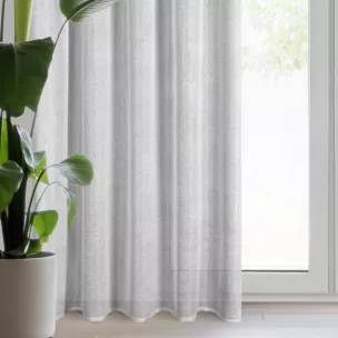 Zasłona srebrna z siateczki 140x270 cm taśma - ALEKSA