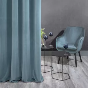 Zasłona jasnoniebieska z matowego welwetu 140x250 cm przelotka - ADELLE - Diva Line
