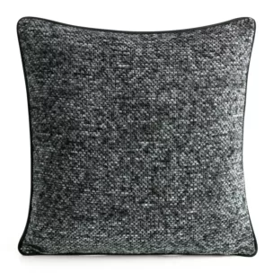 Poszewka na poduszkę 45x45 cm stalowa z plecionej szenilowej nici z efektem melanżu BARI
