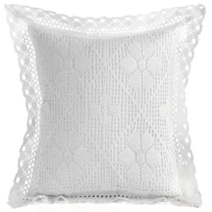 Poszewka na poduszkę 40x40 cm ażurowa biała  w stylu boho MIRELLA