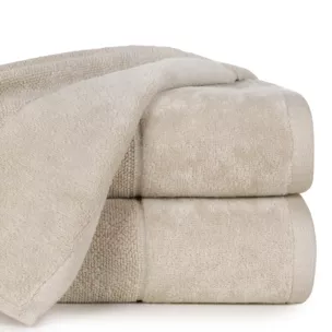 Ręcznik do rąk 30x50 cm bawełniany kolor beżowy zdobiony welwetową bordiurą 500 g/m2 FERO