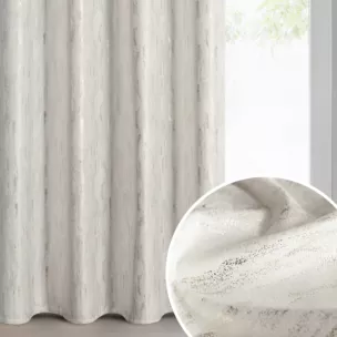 Zasłona biało, złota z aksamitnego welwetu zdobiona przecieranym nadrukiem 140x250 cm złota przelotka - ARNITA