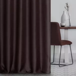 Zasłona szyta na taśmie 5 cm ciemnobordowa z miękkiej tkaniny z efektem melanżu