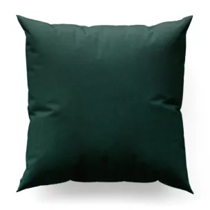Poszewka szyta ciemnozielona z miękkiej tkaniny o welurowej strukturze i wyraźnym splocie