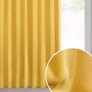 Zasłona musztardowa zaciemniająca 140x300 cm taśma imitująca flex - MILAN