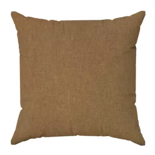 Poszewka szyta złota z tkaniny zaciemniającej typu dimout o naturalnym splocie, z efektem melanżu