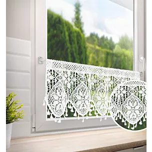 Zazdrostka biała ażurowa w stylu eko 150x30 cm tunel MOLY