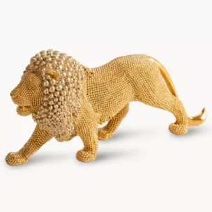 Figurka złota w kształcie Lwa o drobnym strukturalnym wzorze 23x6x12 cm ELDO 2