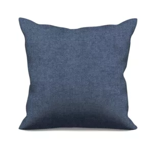 Poszewka szyta ciemnoniebieska miękka, szenilowa tkanina o wyraźnym splocie i delikatnym połysku