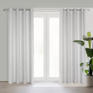 Zasłona srebrna z tkaniny szenilowej 135x250 przelotka - ALETA