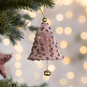 Ozdoba choinkowa DZWONEK z lśniącymi cekinami