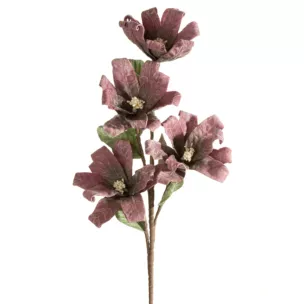 Kwiat sztuczny ciemnofioletowy z plastycznej pianki foamiran 70 cm