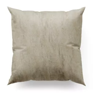 Poszewka szyta beżowa z tkaniny szenilowej z efektem przecierki