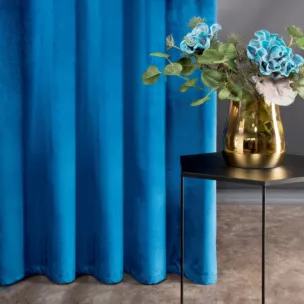 Zasłona granatowa z połyskiem, welwetowa 140x270 cm na taśma SAMANTA