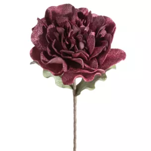 Kwiat sztuczny ciemnofioletowy z plastycznej pianki foamiran 70 cm