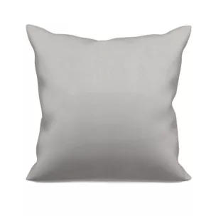 Poszewka szyta srebrna z miękkiej tkaniny o naturalnym splocie w stylu ekologicznym