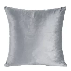 Poszewka na poduszkę 40x40 cm welwetowa srebrna z połyskiem miękka i puszysta MELANIE
