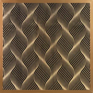 Obraz geometryczny czarny z błyszczącym nadrukiem w złotej ramie 53x53 cm VICTORIA 3 LIMITED COLLECTION