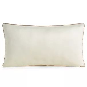Poduszka 30 x 50 cm welwetowa kremowa z kontrastującą lamówką GAJA 3