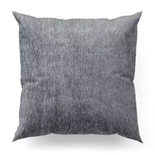 Poszewka szyta grafitowo srebrna z miękkiej, szenilowej tkaniny w prążki Italissima Eva Minge