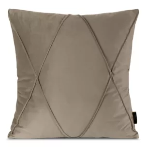 Poszewka na poduszkę 45x45 cm welwetowa beżowa z geometrycznym przeszywanym wzorem NALA 1 Eurofirany Premium